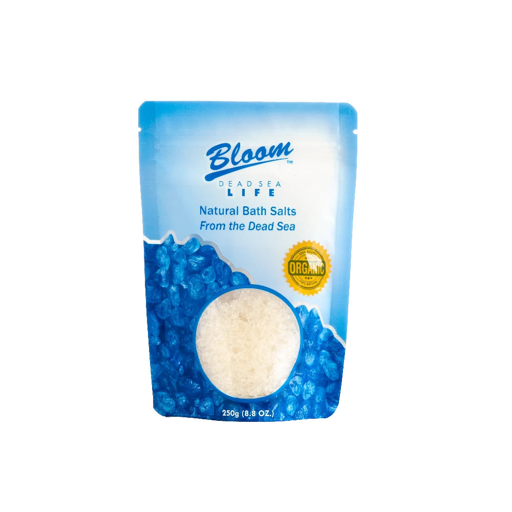 Dead Sea Bath Salt, enriched with minerals for a relaxing, skin-rejuvenating soak.