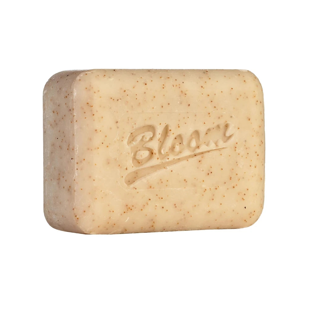 Bloom Dead Sea Scrub Soap – Combines Dead Sea minerals and natural exfoliants to purify, hydrate, and reveal soft, glowing skin.