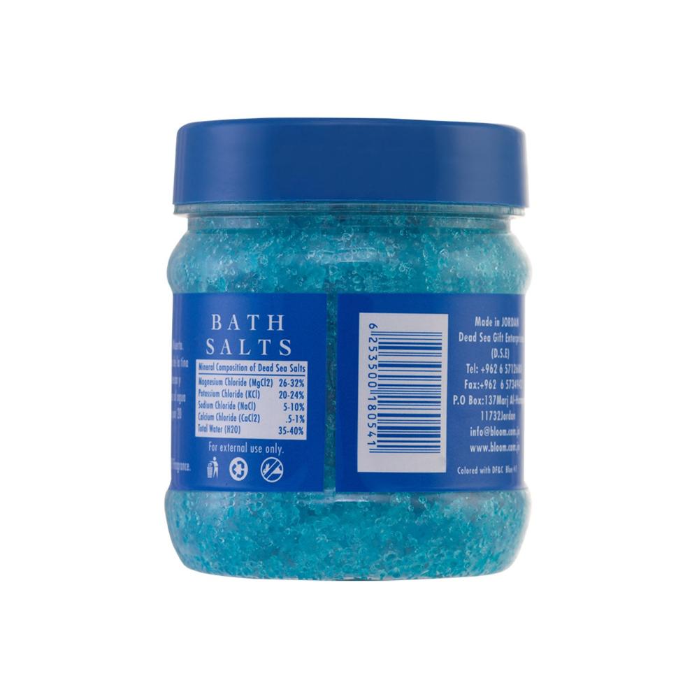 Relaxing Blue Lavender Dead Sea Bath Salt, infused with soothing lavender scent, ideal for a rejuvenating bath experience.