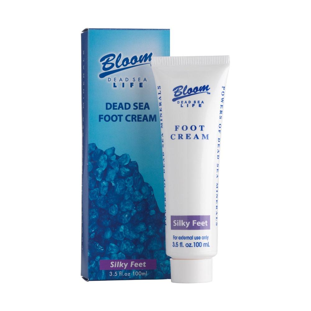 Bloom Dead Sea Foot Cream – Mineral-packed foot cream designed to soften and protect, providing long-lasting moisture and soothing comfort.