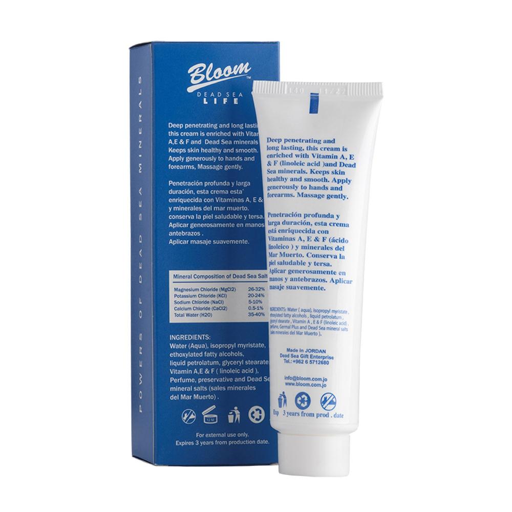 Bloom Dead Sea Hand Cream – Soothing hand cream with mineral-rich ingredients to restore hydration and protect against dryness.